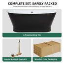 AKICON 67" Cast Iron Freestanding Bathtub, Drain and Overflow Kit Included by Akicon - Handmade