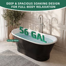 AKICON 67" Cast Iron Freestanding Bathtub, Drain and Overflow Kit Included by Akicon - Handmade