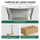 AKICON 67" Cast Iron Freestanding Bathtub, Drain and Overflow Kit Included by Akicon - Handmade