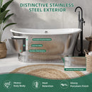 AKICON 67" Cast Iron Freestanding Bathtub, Drain and Overflow Kit Included by Akicon - Handmade