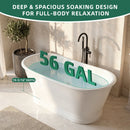 AKICON 67" Cast Iron Freestanding Bathtub, Drain and Overflow Kit Included by Akicon - Handmade