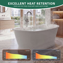 AKICON 67" Cast Iron Freestanding Bathtub, Drain and Overflow Kit Included by Akicon - Handmade
