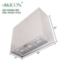 Akicon 36" Stainless Steel Range Hood with 600 CFM Insert & 6-Burner Gas Range Combo – Powerful Ventilation, Convection Oven, Multiple Finishes