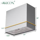 Akicon 36" Stainless Steel Wall Mount Range Hood with 600 CFM Vent Hood - AK-HS36HA-BS