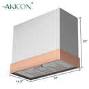 Akicon 36" Stainless Steel Wall Mount Range Hood with 600 CFM Vent Hood - AK-HS36HD-BS