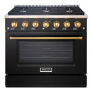 36" Slide-in Freestanding Professional Style Gas Range with 5.2 Cu. Ft. Oven, 6 Burners - AK-JK36A1-B