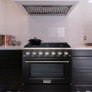 36" Slide-in Freestanding Professional Style Gas Range with 5.2 Cu. Ft. Oven, 6 Burners - AK-JK36A1-B