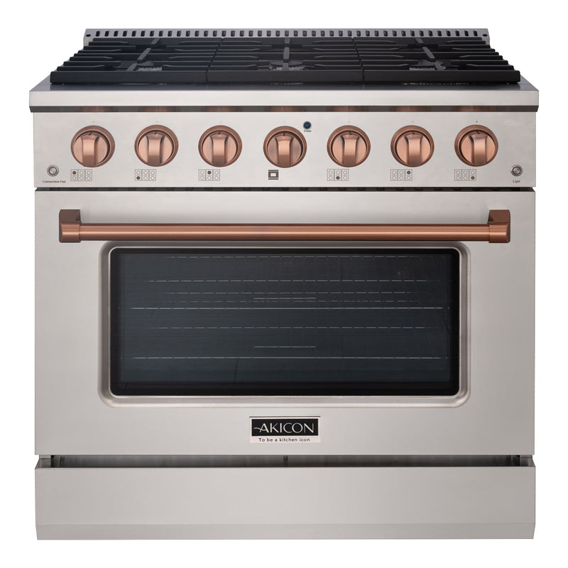 36" Slide-in Freestanding Professional Style Gas Range with 5.2 Cu. Ft. Oven, 6 Burners - AK-JK36A1-S