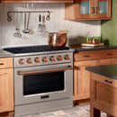 36" Slide-in Freestanding Professional Style Gas Range with 5.2 Cu. Ft. Oven, 6 Burners - AK-JK36A1-S