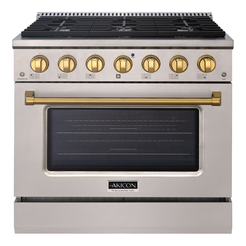 36" Slide-in Freestanding Professional Style Gas Range with 5.2 Cu. Ft. Oven, 6 Burners - AK-JK36A1-S