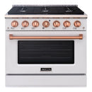 36" Slide-in Freestanding Professional Style Gas Range with 5.2 Cu. Ft. Oven, 6 Burners - AK-JK36A1-W