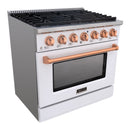 36" Slide-in Freestanding Professional Style Gas Range with 5.2 Cu. Ft. Oven, 6 Burners - AK-JK36A1-W