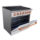 36" Slide-in Freestanding Professional Style Gas Range with 5.2 Cu. Ft. Oven, 6 Burners - AK-JK36A1-W