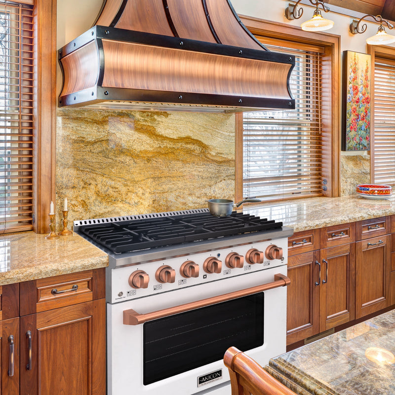 36" Slide-in Freestanding Professional Style Gas Range with 5.2 Cu. Ft. Oven, 6 Burners - AK-JK36A1-W