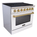 36" Slide-in Freestanding Professional Style Gas Range with 5.2 Cu. Ft. Oven, 6 Burners - AK-JK36A1-W