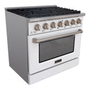 36" Slide-in Freestanding Professional Style Gas Range with 5.2 Cu. Ft. Oven, 6 Burners - AK-JK36A1-W
