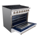 36" Slide-in Freestanding Professional Style Gas Range with 5.2 Cu. Ft. Oven, 6 Burners - AK-JK36A1-W
