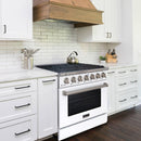 36" Slide-in Freestanding Professional Style Gas Range with 5.2 Cu. Ft. Oven, 6 Burners - AK-JK36A1-W