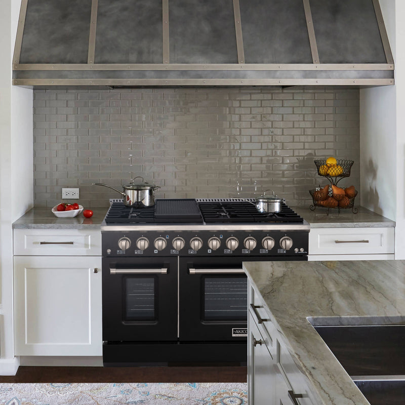 48" Slide-in Freestanding Professional Style Gas Range with 6.7 Cu. Ft. Oven, 8 Burners, AK-JK48A1-B