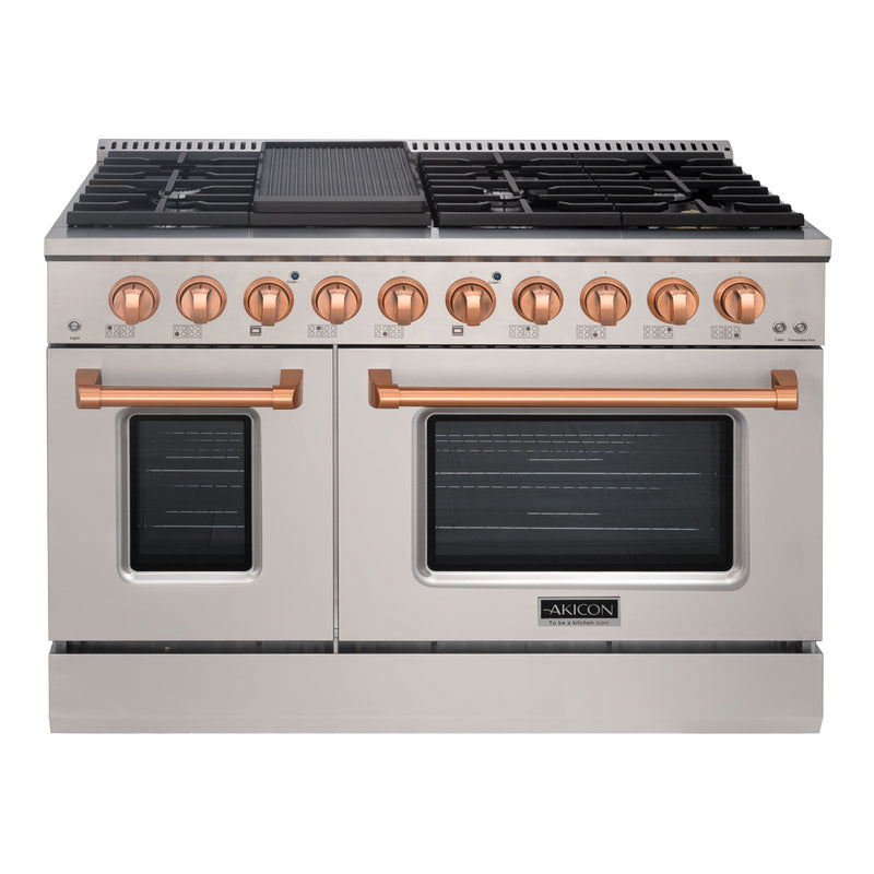 48" Slide-in Freestanding Professional Style Gas Range with 6.7 Cu. Ft. Oven, 8 Burners, AK-JK48A1-S