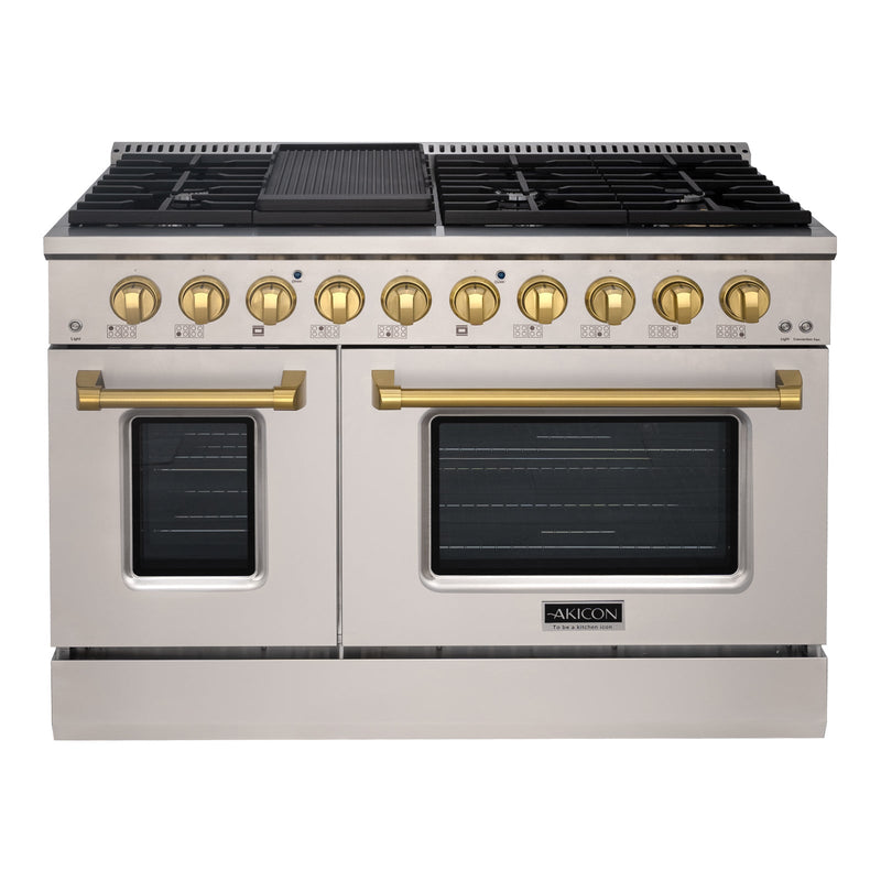 48" Slide-in Freestanding Professional Style Gas Range with 6.7 Cu. Ft. Oven, 8 Burners, AK-JK48A1-S