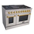 48" Slide-in Freestanding Professional Style Gas Range with 6.7 Cu. Ft. Oven, 8 Burners, AK-JK48A1-S