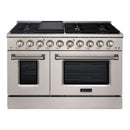 48" Slide-in Freestanding Professional Style Gas Range with 6.7 Cu. Ft. Oven, 8 Burners, AK-JK48A1-S