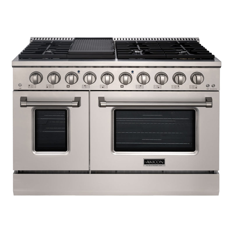 48" Slide-in Freestanding Professional Style Gas Range with 6.7 Cu. Ft. Oven, 8 Burners, AK-JK48A1-S