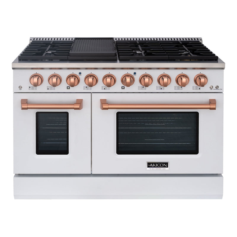 48" Slide-in Freestanding Professional Style Gas Range with 6.7 Cu. Ft. Oven, 8 Burners, AK-JK48A1-W