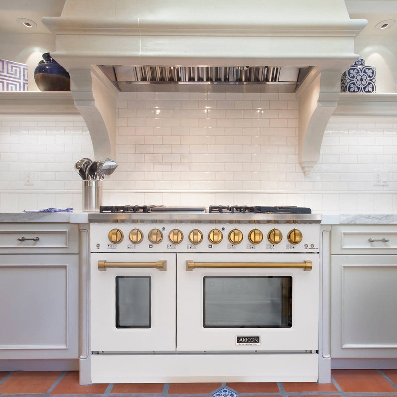 48" Slide-in Freestanding Professional Style Gas Range with 6.7 Cu. Ft. Oven, 8 Burners, AK-JK48A1-W