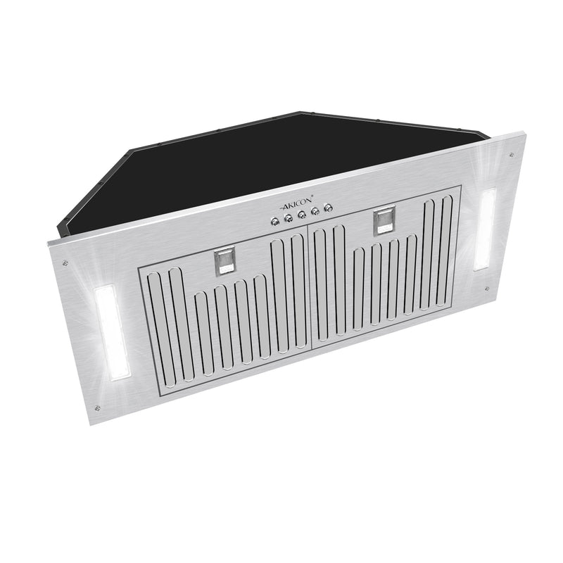30“ Range Hood Insert, 600 CFM Built-in Stainless Steel Kitchen Hood with LED Lights - AK-HOOD-30