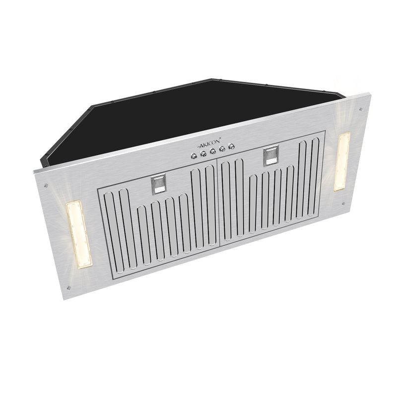 30“ Range Hood Insert, 600 CFM Built-in Stainless Steel Kitchen Hood with LED Lights - AK-HOOD-30