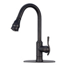 Copper Pull Out Kitchen Faucet, Single Level Solid Brass Kitchen Sink Faucets with Pull Down Sprayer - AK96415-D-C