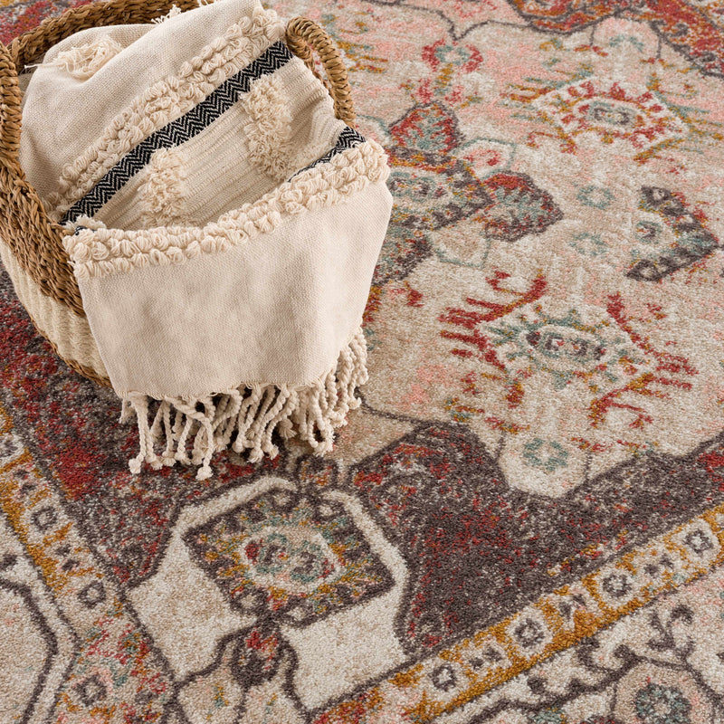 Yennora Brick Red Medallion Rug