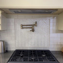White 12x12 Glossy Matte Herringbone Glass Mosaic Tile (5 pack, 4.83 sq ft/case) - Sample