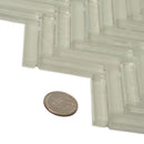 White 12x12 Glossy Matte Herringbone Glass Mosaic Tile (5 pack, 4.83 sq ft/case)