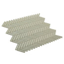 White 12x12 Glossy Matte Herringbone Glass Mosaic Tile (5 pack, 4.83 sq ft/case) - Sample