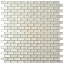 Pearl Beige 11x11 Glossy Matte Brick Glass Mosaic Tile (5 pack, 4.83 sq ft/case) - Sample