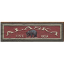 Alaska Black Bear Red Est. 1959 | Wall Art Print on Real Wood