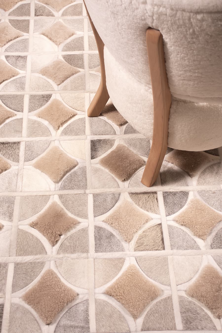 ALPHA – Custom Cowhide & Shearling Rug, photo 5 of 6