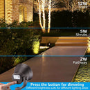 ALS03 8-Pack 5CCT 1800K/2700K/3000K/4000K/5000K Integrated LED Landscape Aluminum  Spotlights Package, Adjustable Wattage 3.7W/7.3W/12W Low Voltage 12V Directional Outdoor Landscape Lighting
