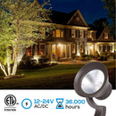 ALS03 4-Pack 5CCT 1800K/2700K/3000K/4000K/5000K Integrated LED Landscape Aluminum  Spotlights Package, Adjustable Wattage 3.7W/7.3W/12W Low Voltage 12V Directional Outdoor Landscape Lighting