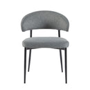Alexis Modern Upholstered Curved Dining Chair, set of 2