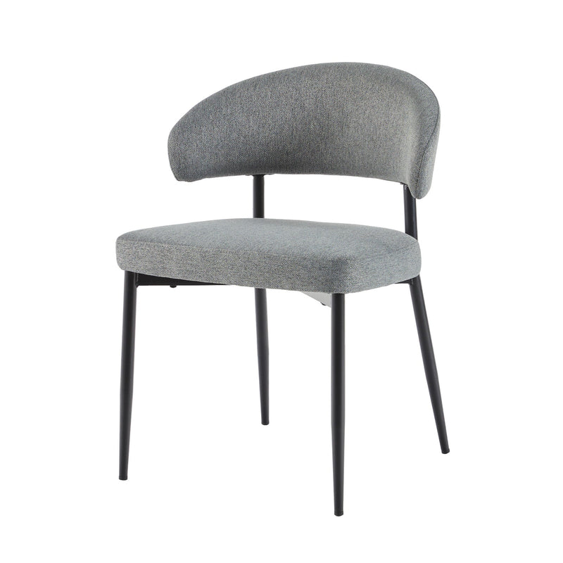 Alexis Modern Upholstered Curved Dining Chair, set of 2