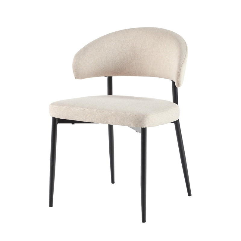 Alexis Modern Upholstered Curved Dining Chair, set of 2