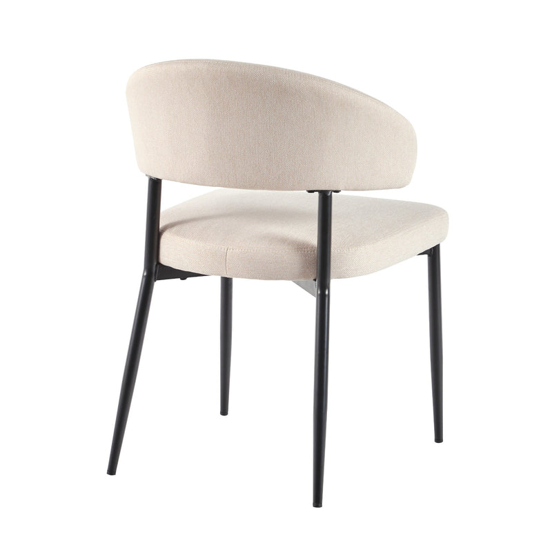 Alexis Modern Upholstered Curved Dining Chair, set of 2