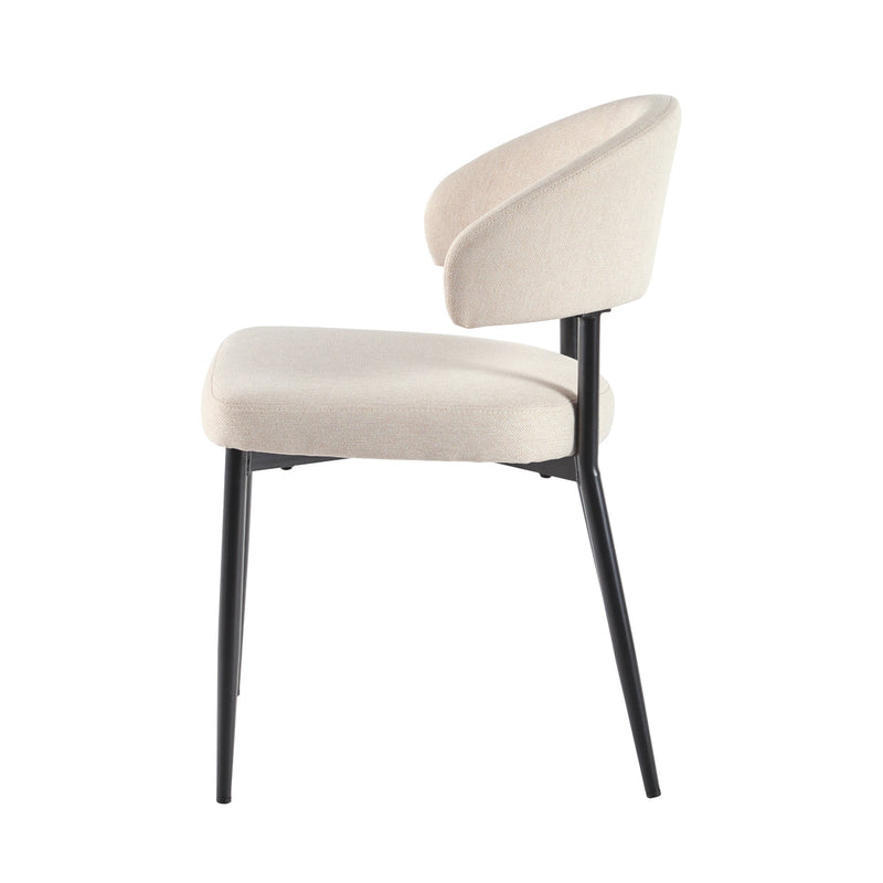 Alexis Modern Upholstered Curved Dining Chair, set of 2