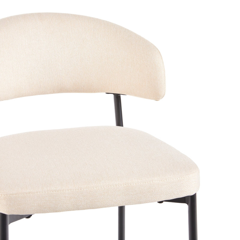 Alexis Modern Upholstered Curved Bar Stool, Set of 2