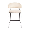 Alexis Modern Upholstered Curved Bar Stool, Set of 2