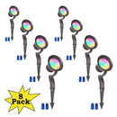 ALSR03 8-Pack RGB LED Landscape Aluminum Spotlight Package, 12W Low Voltage 12V Directional Outdoor Landscape Lighting